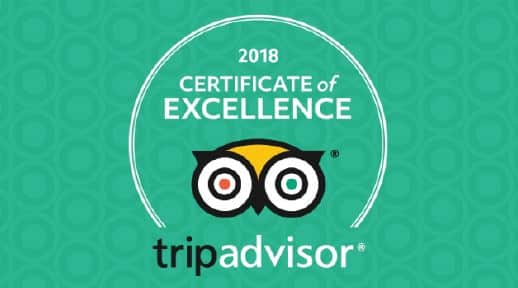 We have earned a TripAdvisor 2018 Certificate of Excellence!