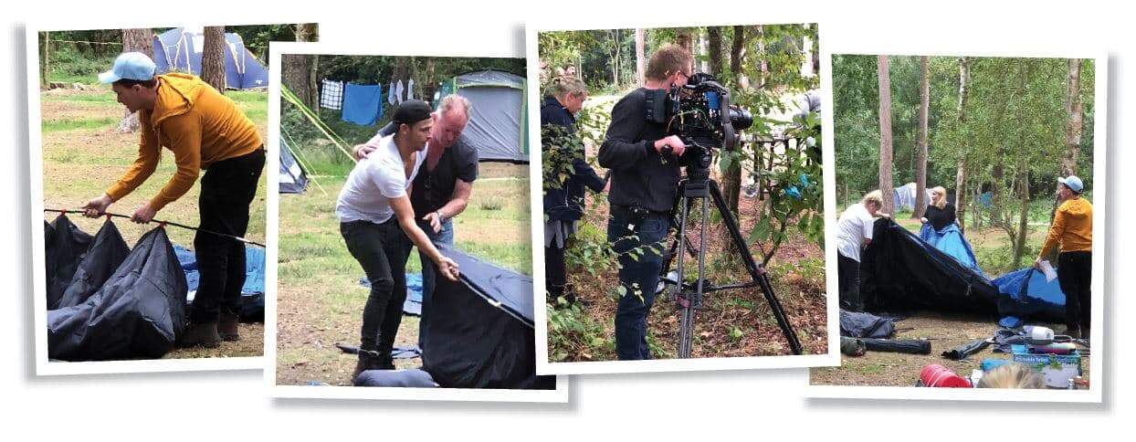 Five celebs have been 'camping it up' at Burnbake for a new TV series. The famous five spent four days filming at Burnbake whilst enjoying Dorset's great outdoors.