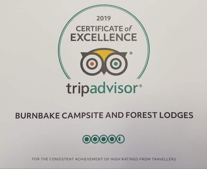 Burnbake Forest Lodges Dorset Tripadvisor 2019 Certificate