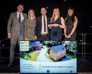Burnbake team accepting their award at the Dorset Tourism Awards 2023