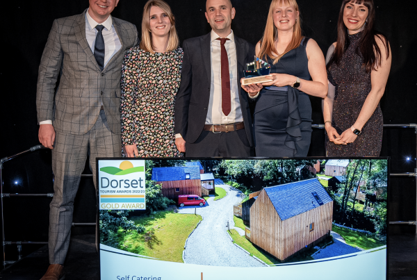 Burnbake team accepting their award at the Dorset Tourism Awards 2023